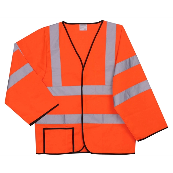 S/M Orange Solid Long Sleeve Safety Vest