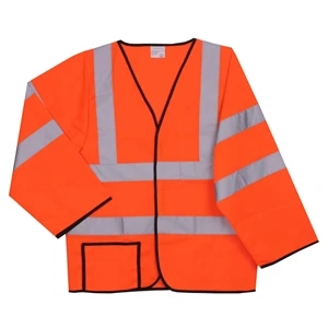 2XL/3XL Orange Solid Long Sleeve Safety Vest