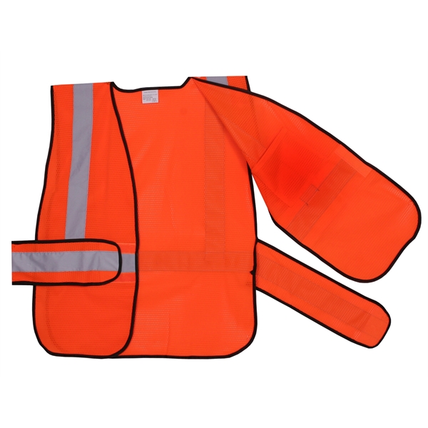 Orange Mesh Side Strap Safety Vest - Image 2