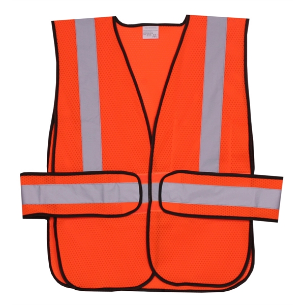 Orange Mesh Side Strap Safety Vest - Image 1