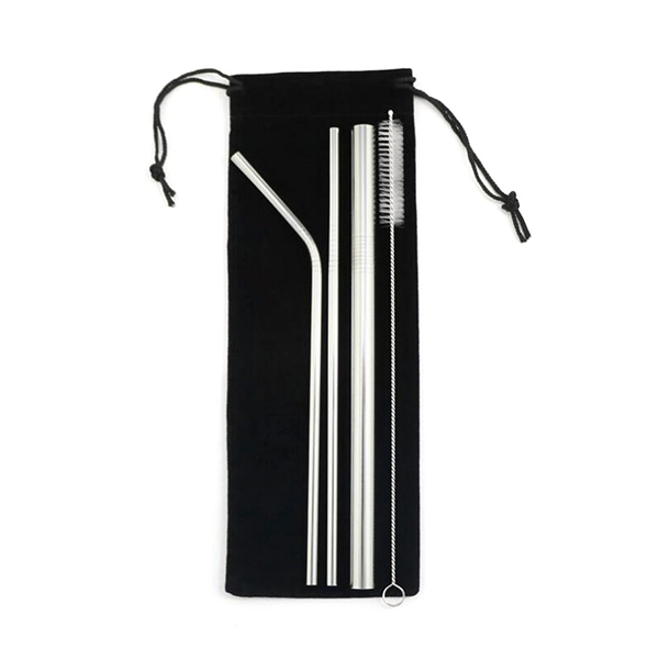 Straws With Velvet Bag