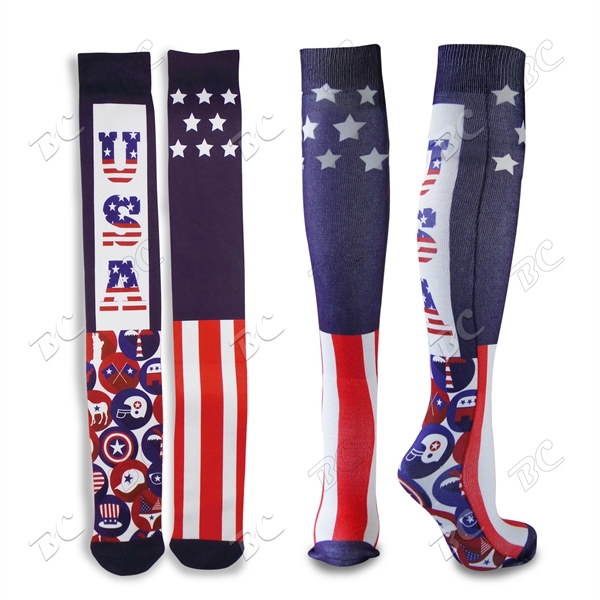 24" Knee High Tube Socks with Full Color Sublimation - Image 1