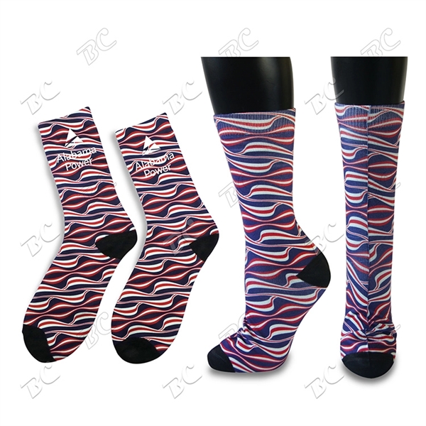 Athletic Mid Calf Socks with Full Color Sublimation - Image 1