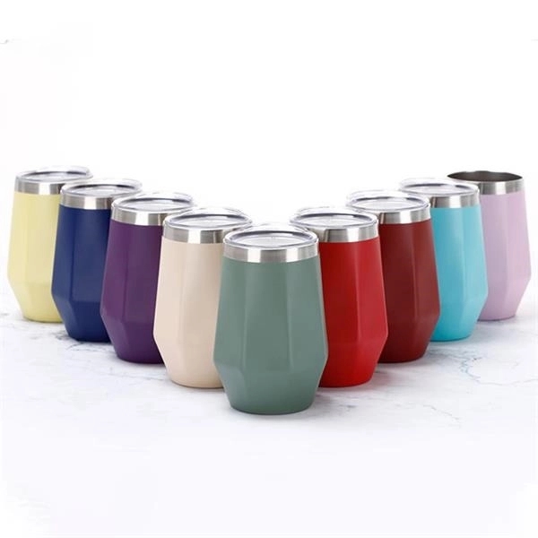 Double Wall Stainless Wine Tumbler - 12 Oz.