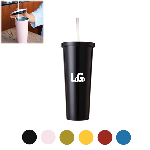 High-End Creative Thermos With Straw