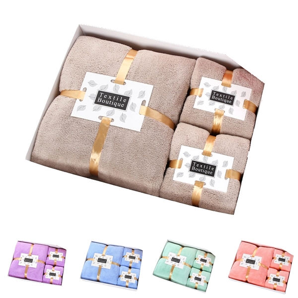 Towel Sets For 3 Piece Coral Fleece Gift Box
