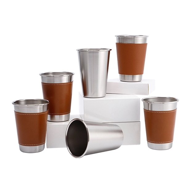 10 oz Stainless Steel Cups with PU Sleeve