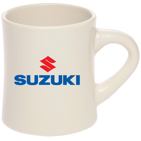 12 oz. Thick curved Ceramic Diner Mugs w/ Custom Logo