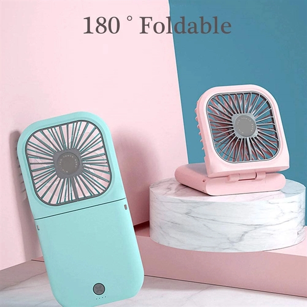 Nice Design Foldable USB Fan with 3000mah Power Bank Charger