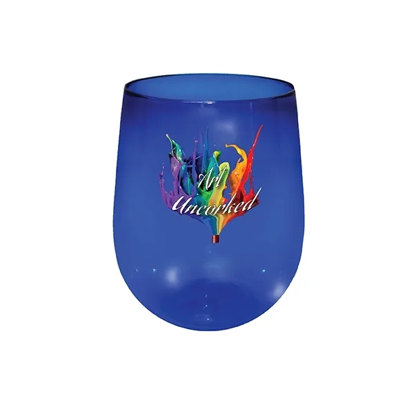 12 oz. Plastic Stemless Wine Glass, Full Color Digital - Image 2