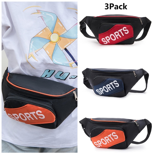 3 Pieces Sports Fanny Pack Waist Bags