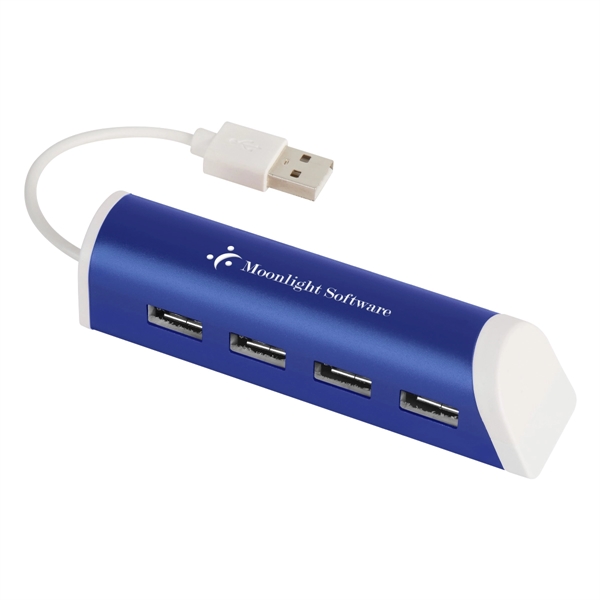 4-Port Aluminum USB Hub With Phone Stand - Image 2
