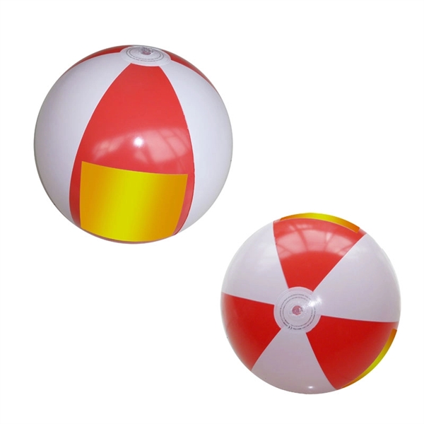 12 inch Inflated PVC Beach Ball Red & White Volleyball Toy