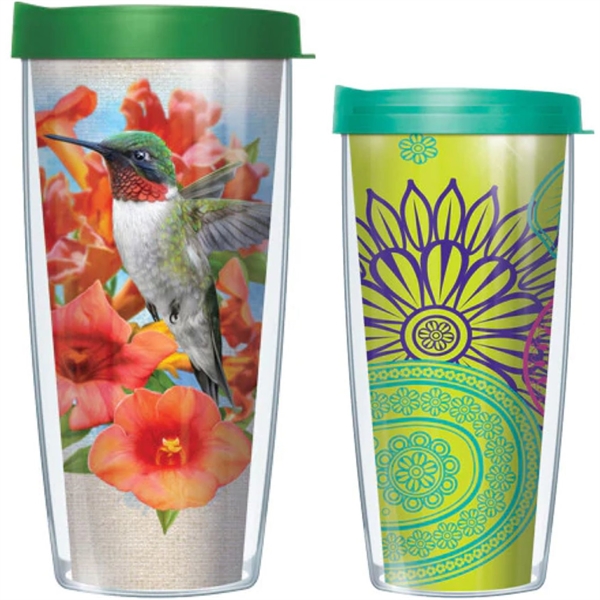 16 oz. Full Color Polycarbonate Double Wall Travel Tumbler