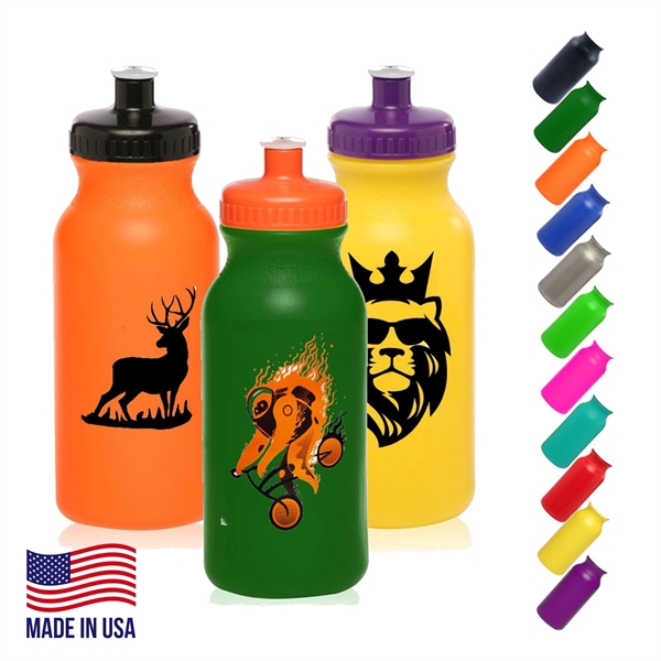 Plastic Water Bottle - 20 oz Sports Drinkware w/ Custom Logo