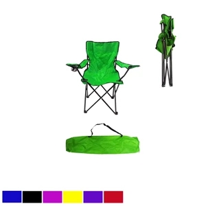 Colorful Folding Single Beach Chair w/ Cup Holder Carry Bag
