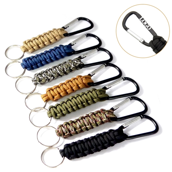 Keychains with Carabiner Braided Lanyard Ring Hook Clip