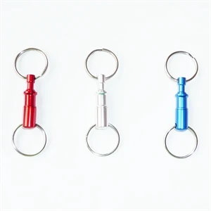 2 PCS Pull Apart Key Chain with Quick Release Clip Ring Hold