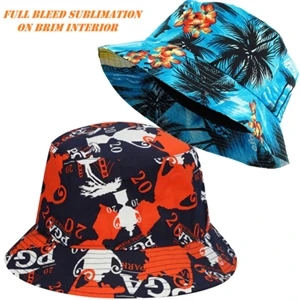 Sublimated Unstructured fishing Bucket Hat w/ brim printed - Brilliant  Promos - Be Brilliant!