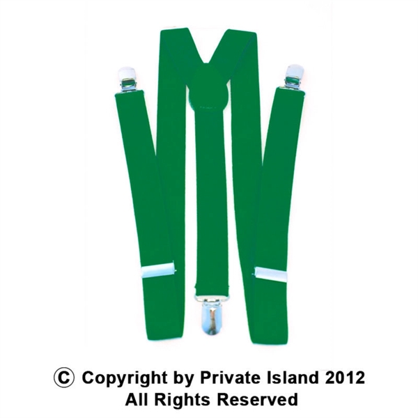 St Patricks Green Suspenders Clip On Elastic