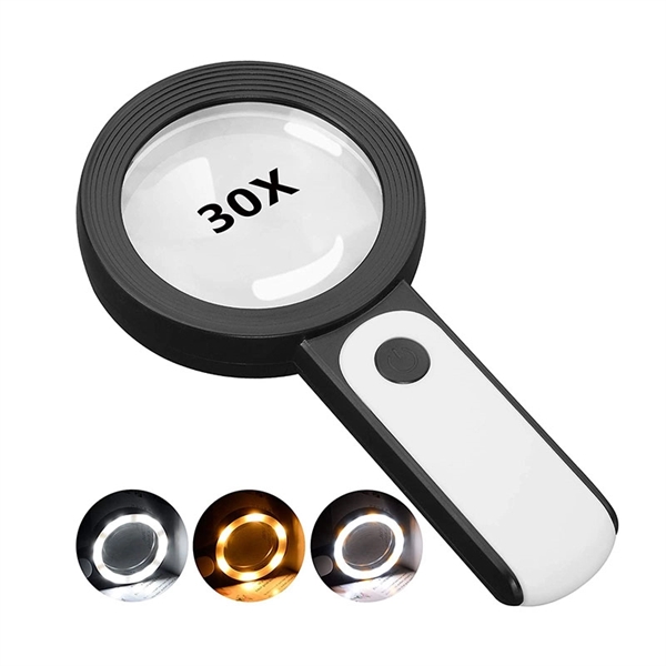 30X Handheld Magnifying Glass With Light