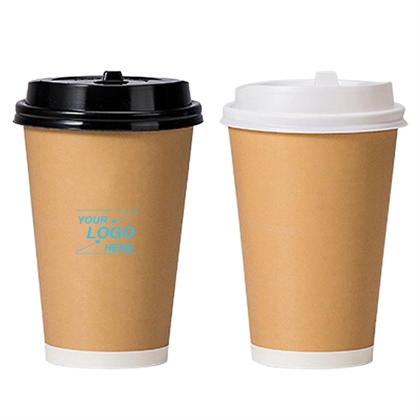 8 Oz Double Wall Disposable Coffeee Cups with Lids