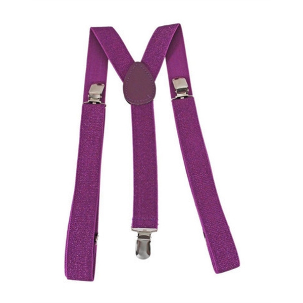Purple Suspenders Clip On Elastic