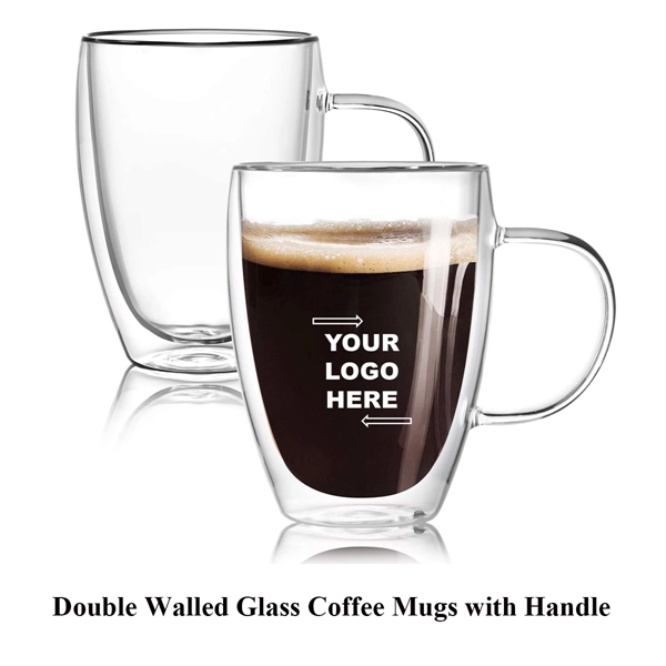 Double Walled Glass Coffee Mugs with Handle