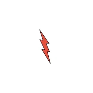 Red Lightning Bolt Temporary Tattoo