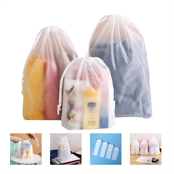 Multi Size Frosted Clear Drawstring Bag