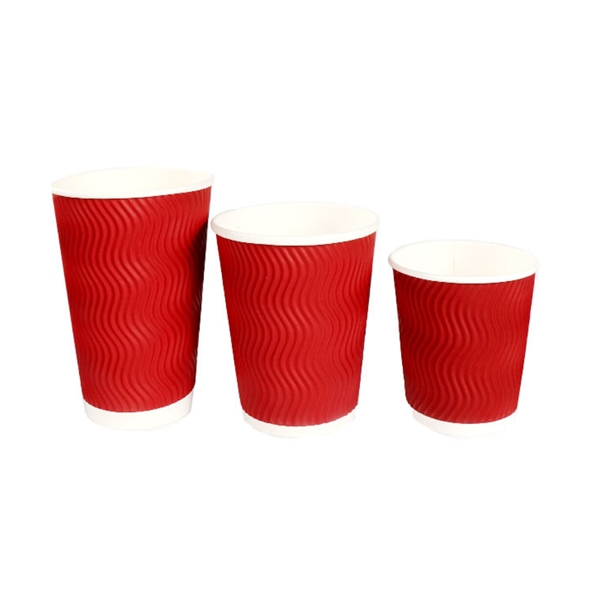 Insulated Ripple Paper Hot Coffee Cups With Lids