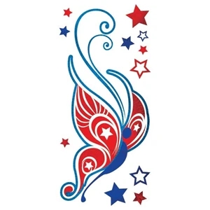 Patriotic Metallic Butterfly Tattoo