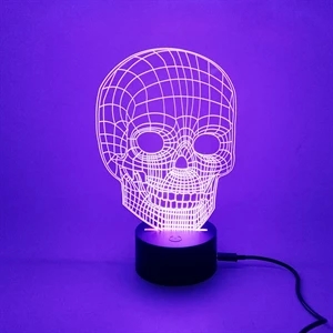 Acrylic 3D Lamp 7 Colors Changing Either USB Port or Battery