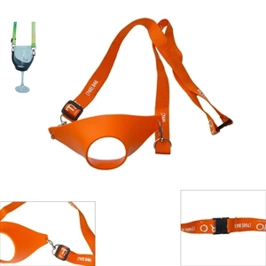 PVC Wine Goblet Holder Breakaway Lanyard Necklace Hand Free