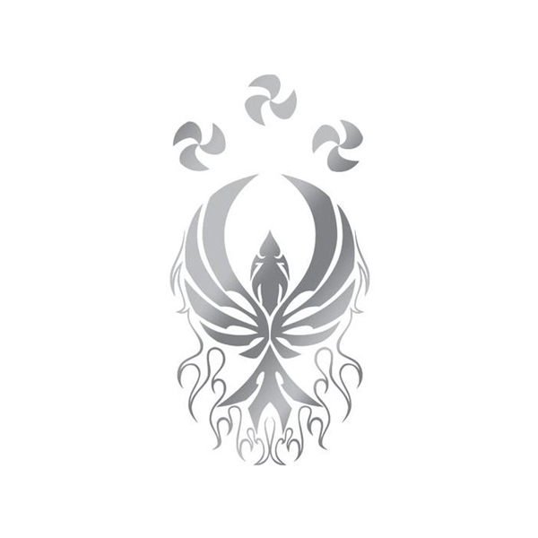 Metallic Silver Tribal Phoenix Tattoo