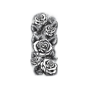 Roses Sleeve Tattoo Black & White