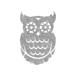 Silver Sugar Owl Temporary Tattoo