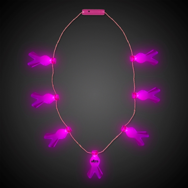 Pink Ribbon LED Necklace - Image 1