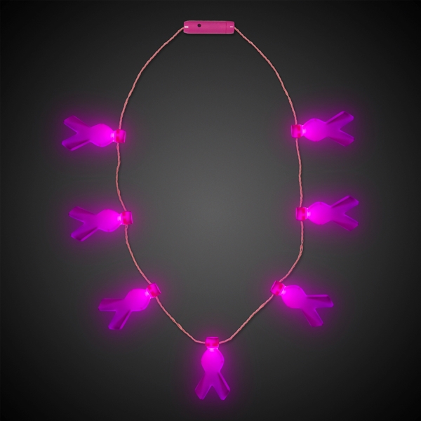 Pink Ribbon LED Necklace - Image 2