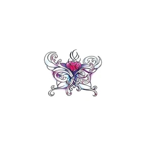 Wicked Midnight Heart Butterfly Temporary Tattoo