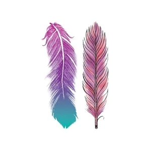 Pastel Feathers Temporary Tattoo