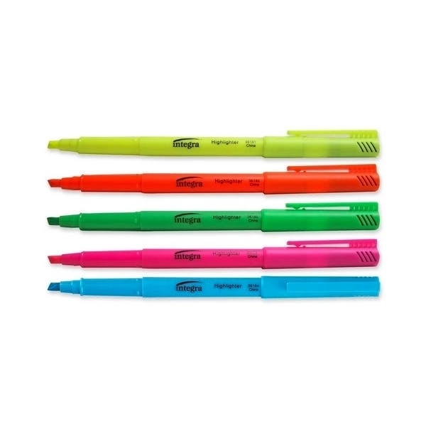 Highlighters - 5 Count Assorted Fluorescent Colors Pen-sty