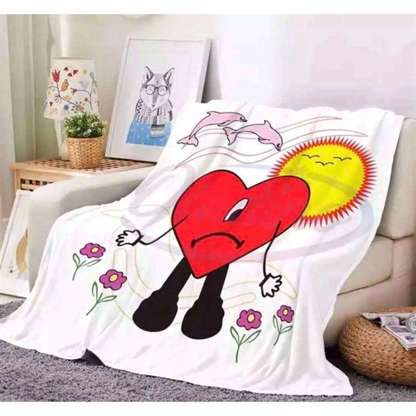 25x50 Compact Plush Flannel Throw Sublimation Blanket 300GSM