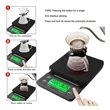 Coffee Digital Scale with Timer, High Accuracy Kitchen Food Scale with Tare  Function, 6.6LB/3KG