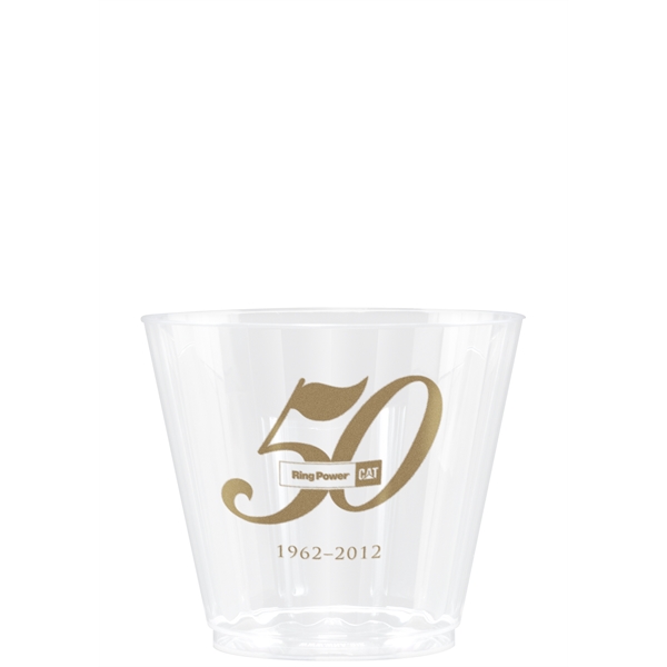 9 oz Clear Fluted Plastic Rock Cup - Tradition