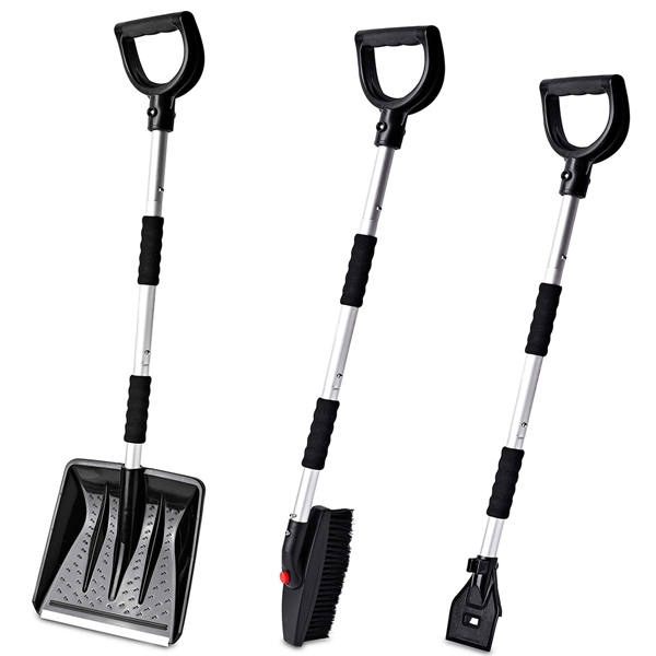 3-In-1 Snow Shovel With Brush