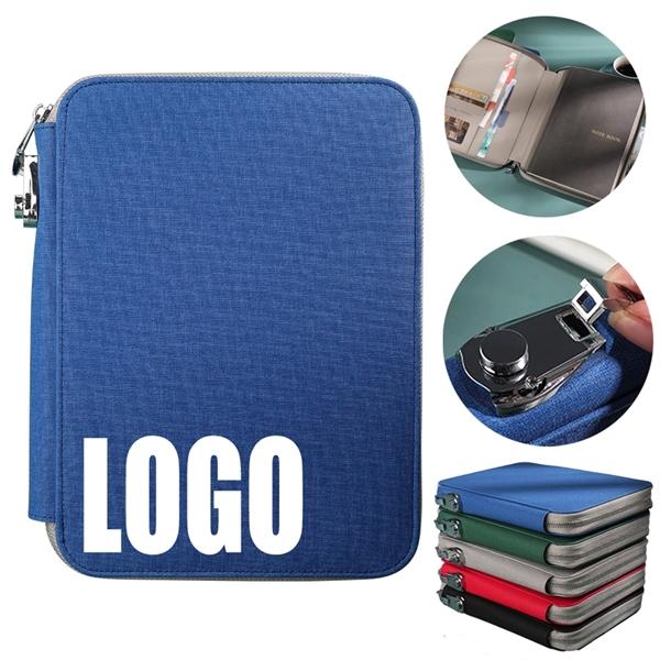 PU Multifunction B5 Business Zippered Notebook with Lock
