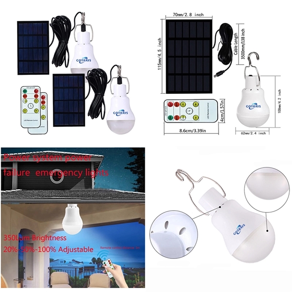 Solar Light Bulbs With Remote Control, Outdoor Indoor Home