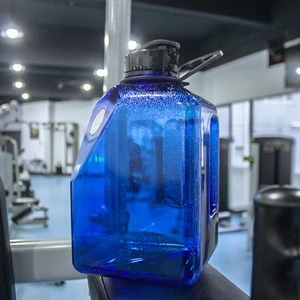 2.7Litre black jug Square Gallon Water Bottle for Gym - Brilliant