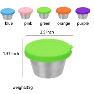 Small Condiment Containers with Leakproof Silicone Lids